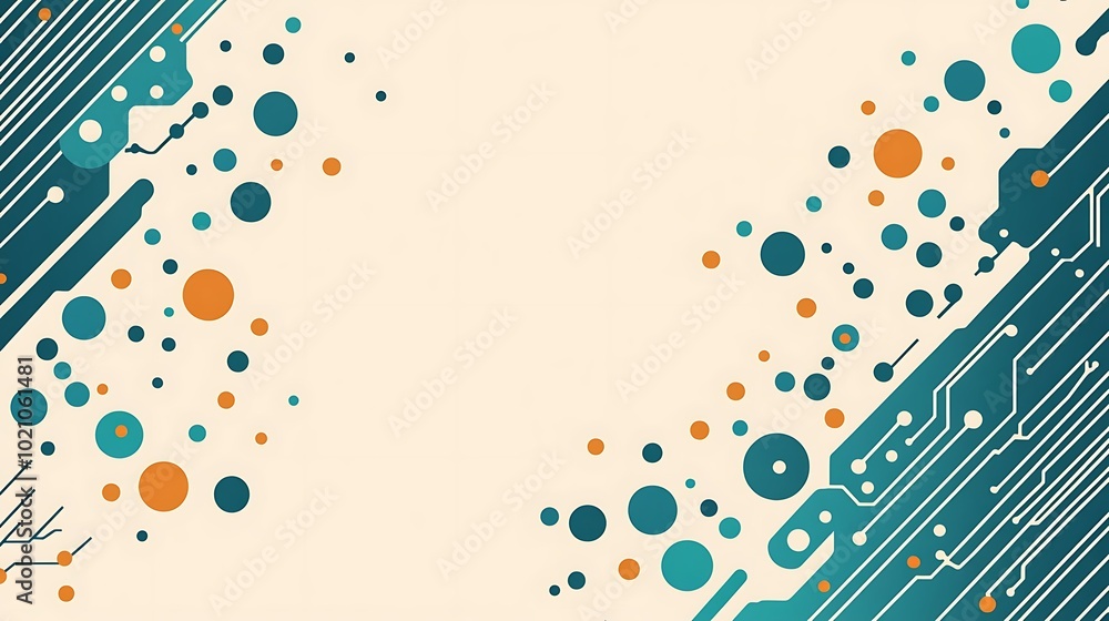 Poster Abstract Background with Circuit Board and Dots
