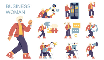 Businesswoman. Flat Vector Illustration