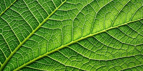 Obraz premium Intricate Veins of a Lush Green Leaf Unveiling Nature's Delicate Framework