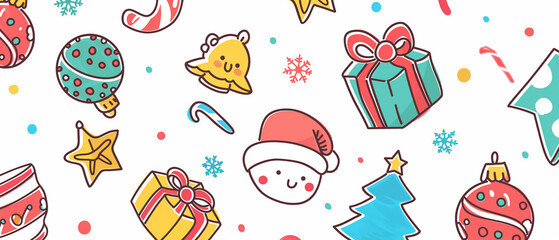 Christmas Ornament Pattern Festive Decor Illustration