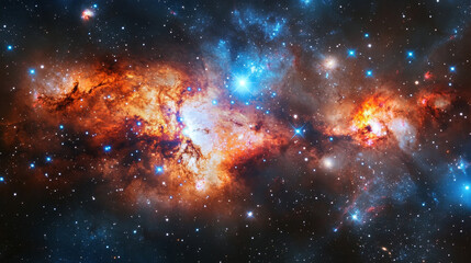 Fototapeta premium Space & Astronomy: Cosmic galaxies and stars in deep space 