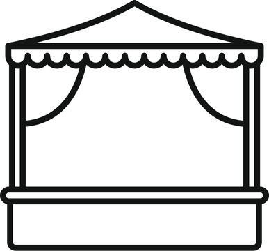 recommend clip art: Street food cart with waving canopy for selling snacks and drinks at a street food market