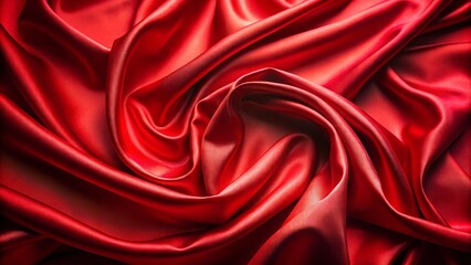 Red silk fabric clean background, top view