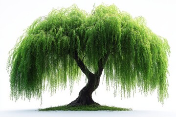 weeping willow tree with long, drooping branches 