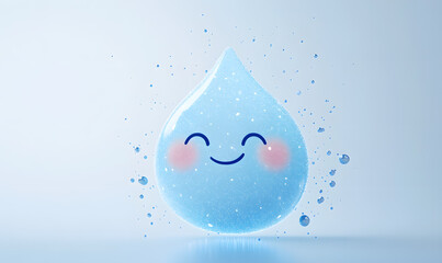 Cute Water Droplets Emoji, Playful, Expressive Faces in Splash and Ripple Forms