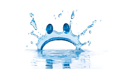 Cute Water Droplets Emoji, Playful, Expressive Faces in Splash and Ripple Forms