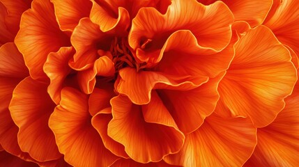 Vibrant close-up of an orange flower highlighting its intricate petals and rich textures.