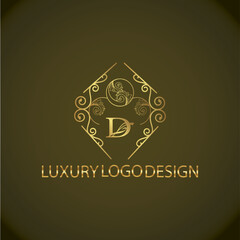 Web creative initial d latter logo design with modern business vector template. luxury new d logo design. creative isolated  dmonogram logo design with golden color