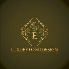 Web creative initial e latter logo design with modern business vector template. luxury new e logo design. creative isolated e monogram logo design with golden color