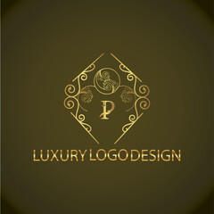 Web creative initial p latter logo design with modern business vector template. luxury new p logo design. creative isolated p monogram logo design with golden color