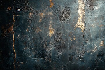 Abstrakte Metall Textur Rostige Oberfläche Dellen Kratzer Industrieller Look Gealtertes Design Dunkle Farben Goldakzente Vintage Stil Raues Muster Hintergrund Moderne Wandkunst Dekor Strukturierte Gra