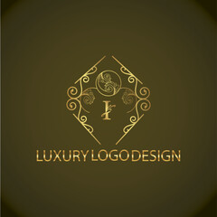Web creative initial i latter logo design with modern business vector template, luxury i latter  logo , creative isolate  i monogram latter logo , crow logo , royal logo with golden color 