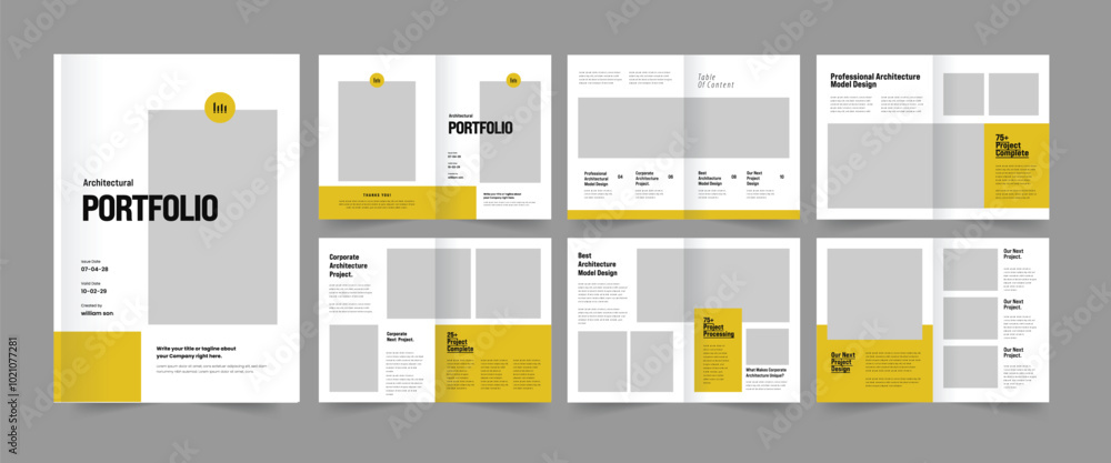 Wall mural architecture portfolio template pamphlet brochure design