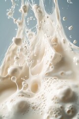 A close-up shot of liquid flowing into a glass, perfect for use in food and beverage illustrations or educational materials