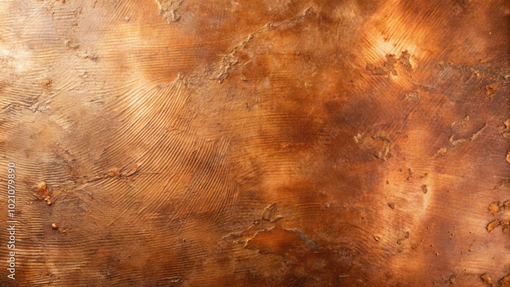 Poster a detailed close-up of a textured brown surface with irregular patterns and imperfections