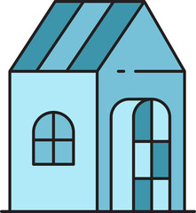 House Building Icon Illustration