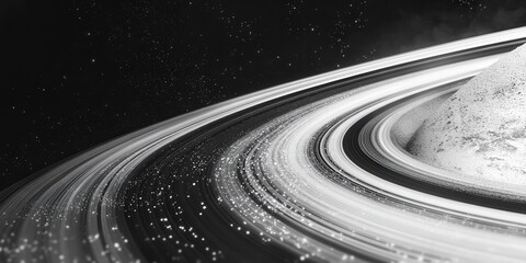 Stunning view of Saturn's rings showcasing their intricate patterns in space.
