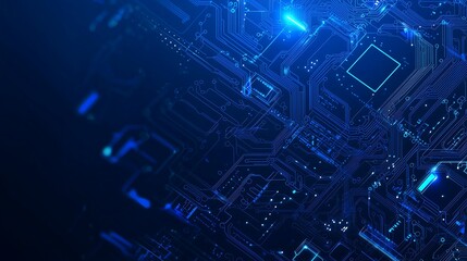 Futuristic Glowing Circuitry with Advanced Microprocessor. Generative AI