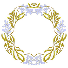 Art Nouveau floral frame. Decorative element. Vector.
