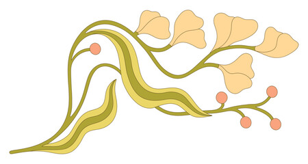 Fototapeta premium Art Nouveau floral element. Decorative element. Vector.