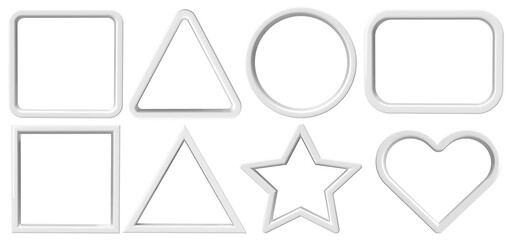 set of simple frame border 3d render