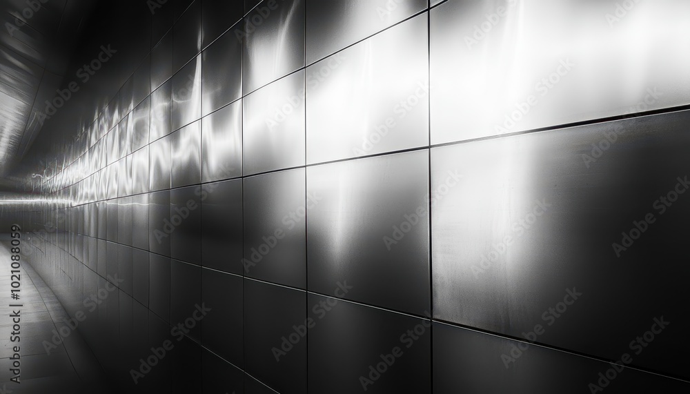 Poster metallic art surface with reflective patterns