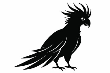 Cockatoo silhouette vector, Palm cockatoo bird icon vector illustration