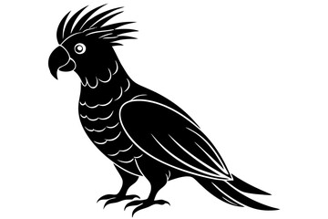 Cockatoo silhouette vector, Palm cockatoo bird icon vector illustration