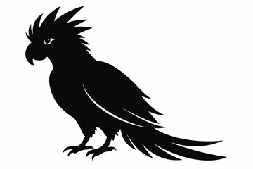Cockatoo silhouette vector, Palm cockatoo bird icon vector illustration