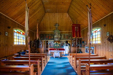 Interior of Greek Catholic Church, Olchowiec, Magurski Park Narodowy, Lesser Poland Voivodeship, Poland