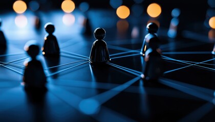 Connectivity concept with people figurines.