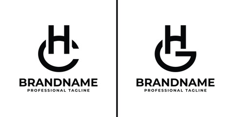 Letters HC and HG Monogram Logo, suitable for any business with HC, CH, HG, or GH initials