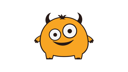 very simple shape of a orange monster 