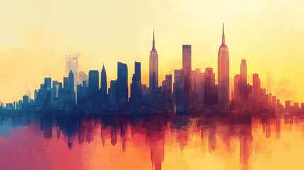 Fototapeta premium Flat vector illustration of a city landscape