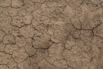 Texture dry cracked soil. Selective focus.