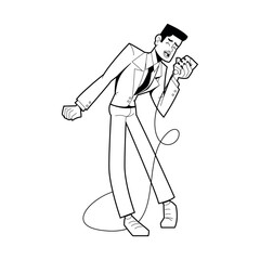 Vector Man Jazz Singer Cartoon Characters Illustration Isolated