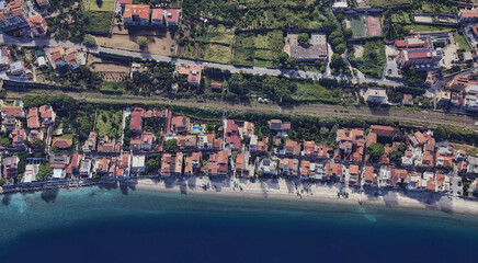 Reggio Calabria's Coastline from Above: Ionian Sea and Urban Landscape