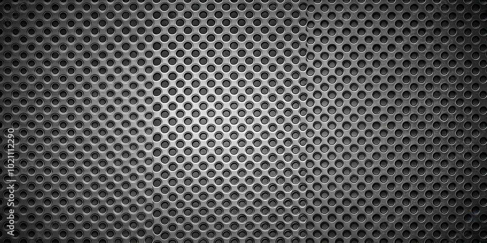Aufkleber abstract metallic perforated surface with circular holes and subtle textural variations