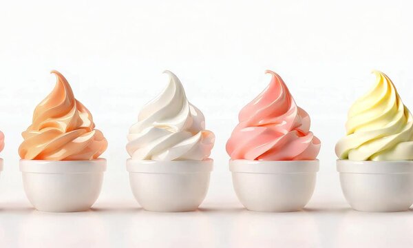 Bright 3D sapotes with smooth skins on a white background