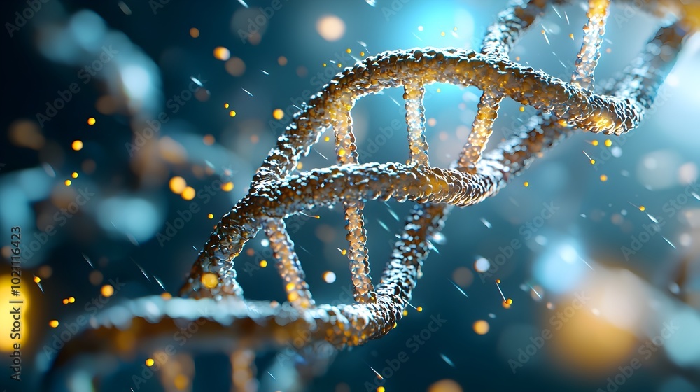 Poster intricate and dynamic dna helix structure with elegant twisting filaments a microscopic biological b