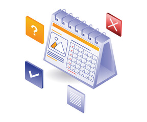 Fototapeta premium Isometric business plan calendar illustration