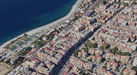 Reggio Calabria's Coastline from Above: Ionian Sea and Urban Landscape