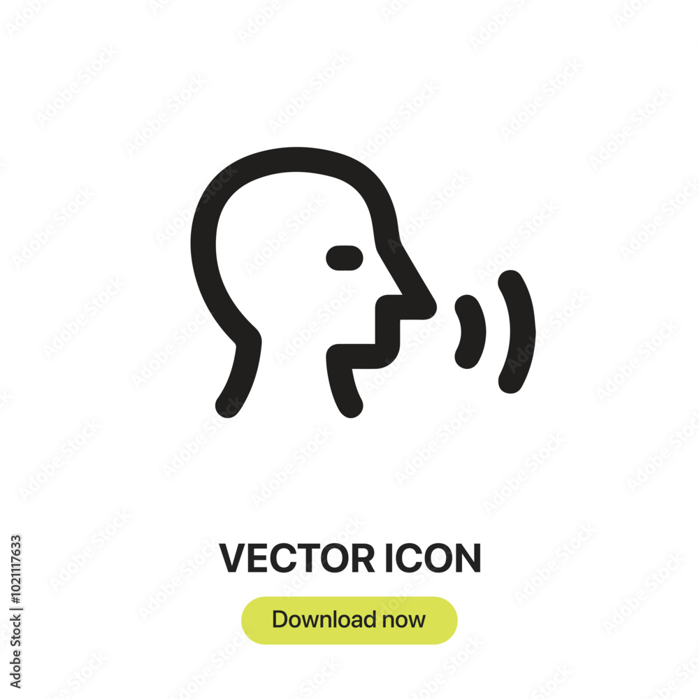 Aufkleber I am speaking icon vector. Linear-style sign for mobile concept and web design. Speaking symbol illustration. Pixel vector graphics - Vector.