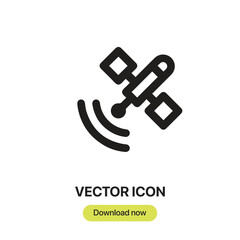 Satellite Signal icon vector. Linear-style sign for mobile concept and web design. Satellite Signal symbol illustration. Pixel vector graphics - Vector.