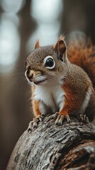 Obraz premium squirrel isolated on wooden background