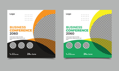 Business conference social media post banner design.