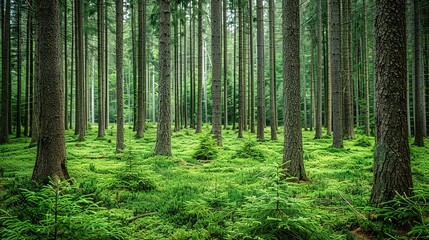 Obraz premium Simple Visual on Forest Background - a serene and enchanting sight. The simple yet captivating image stands out against the lush forest backdrop.