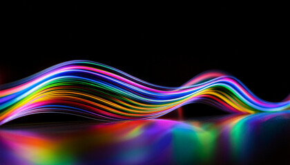 Abstract neon waves. Luminous rainbow glow. Abstract effect.