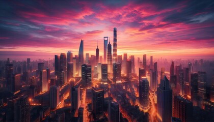 Obraz premium sunrise over the city