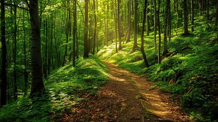 Obraz premium Simple Visual on Forest Background - a serene and enchanting sight. The simple yet captivating image stands out against the lush forest backdrop.